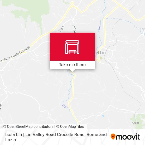 Isola Liri | Liri Valley Road Crocelle Road map