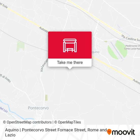 Aquino | Pontecorvo Street Fornace Street map