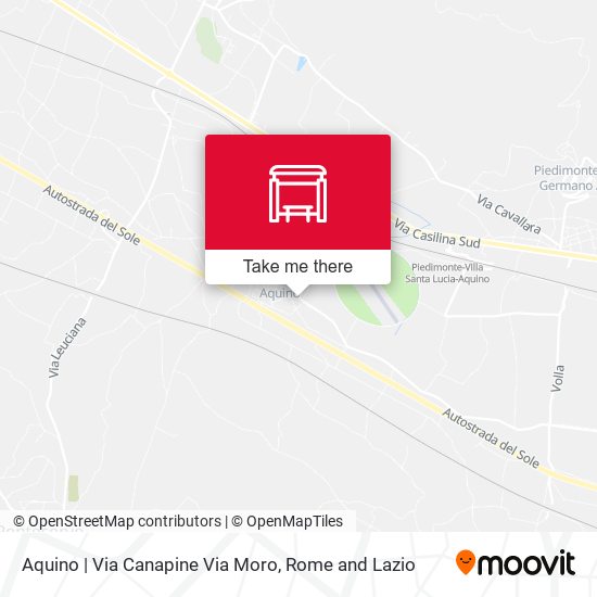 Aquino | Via Canapine Via Moro map