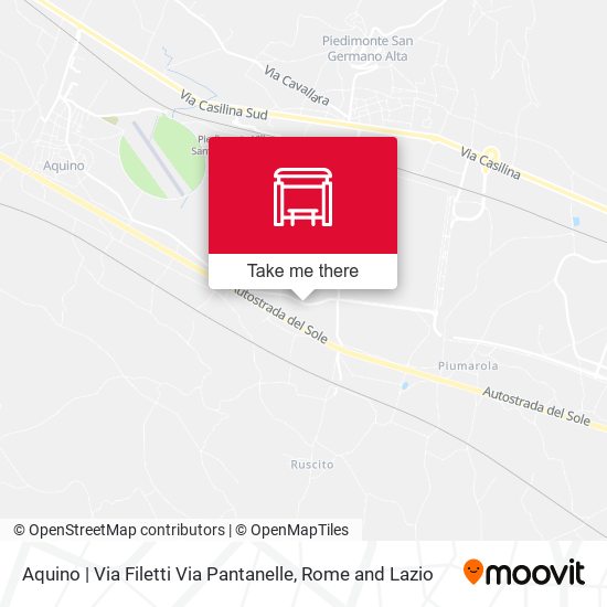 Aquino | Via Filetti Via Pantanelle map
