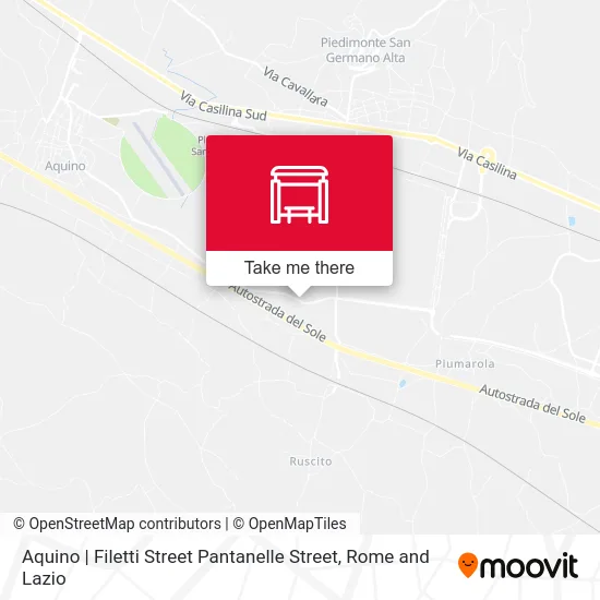Aquino | Filetti Street Pantanelle Street map