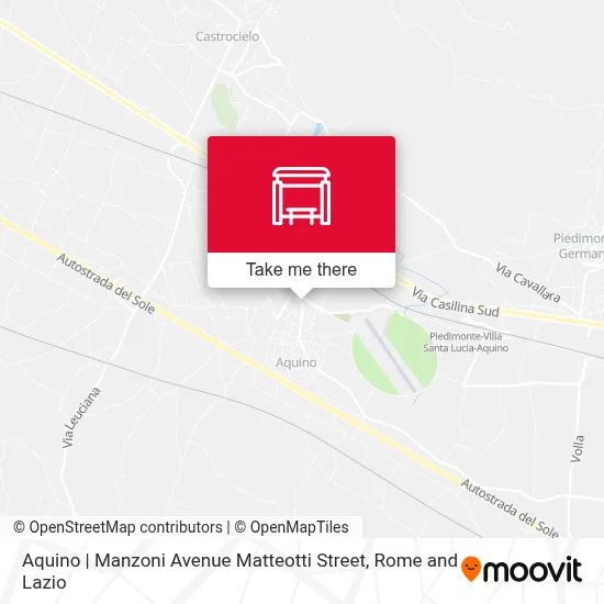 Aquino | Manzoni Avenue Matteotti Street map
