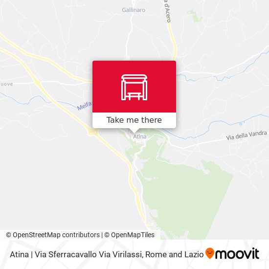 Atina | Via Sferracavallo Via Virilassi map