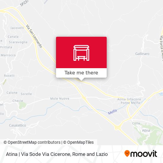 Atina | Via Sode Via Cicerone map