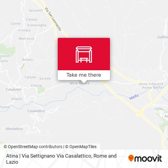 Atina | Via Settignano Via Casalattico map