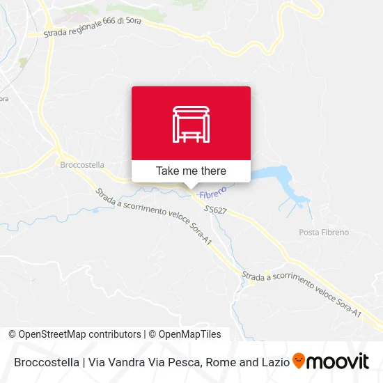 Broccostella | Via Vandra Via Pesca map