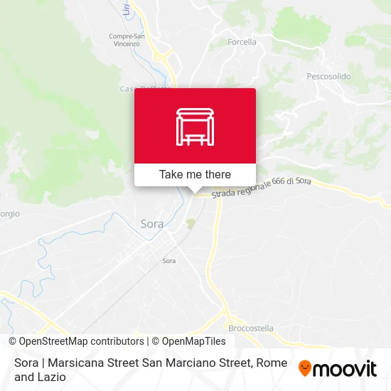 Sora | Marsicana Street San Marciano Street map