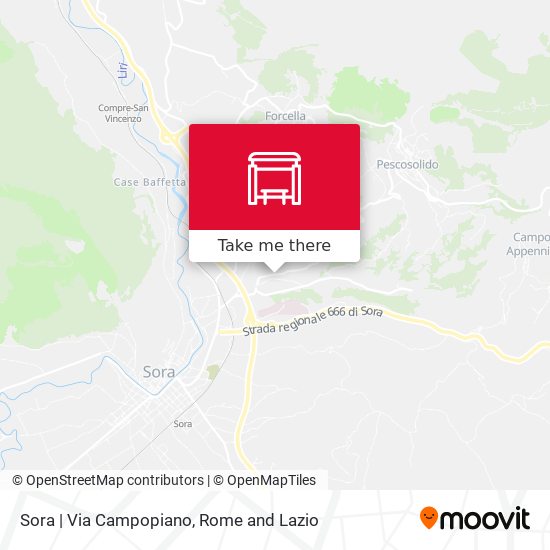 Sora | Via Campopiano map