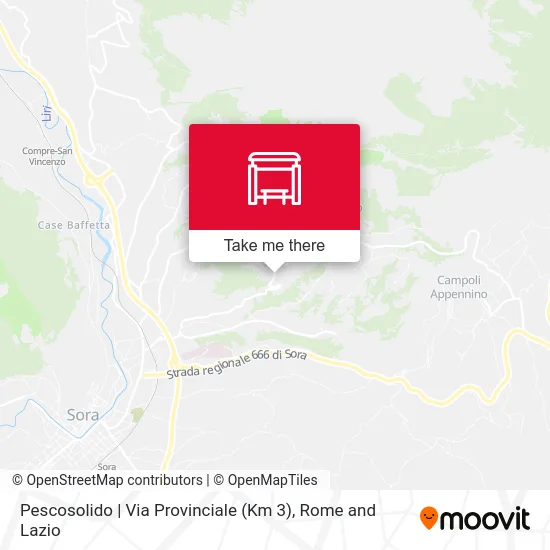 Pescosolido | Provincial Road (Km 3) map