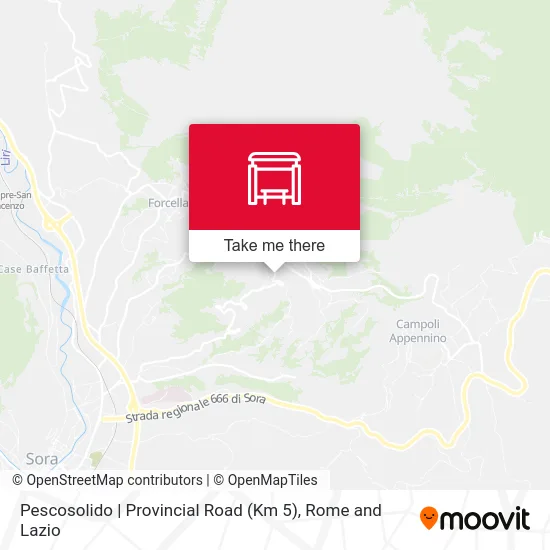 Pescosolido | Provincial Road (Km 5) map