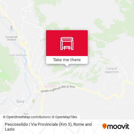 Pescosolido | Via Provinciale (Km 3) map