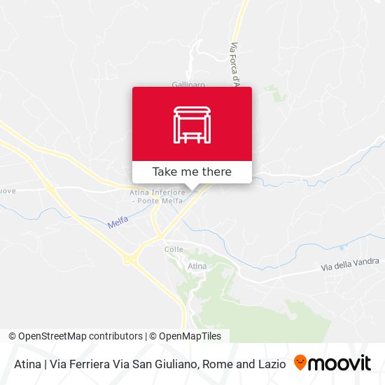 Atina | Via Ferriera Via San Giuliano map