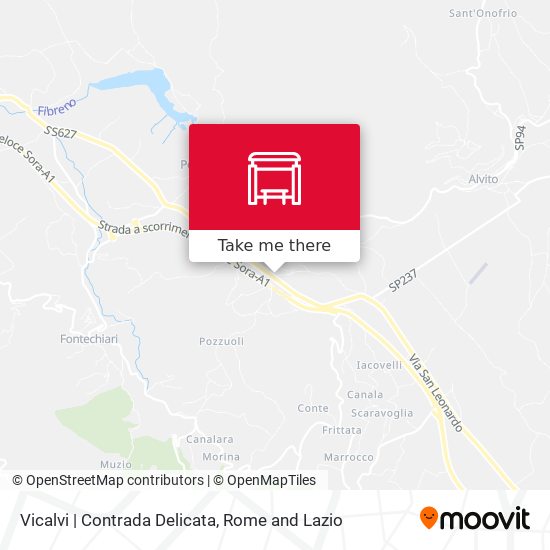 Vicalvi | Contrada Delicata map