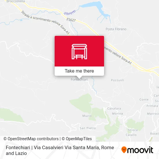 Fontechiari | Casalvieri St & Santa Maria St map