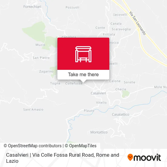 Casalvieri | Via Colle Fossa Rural Road map