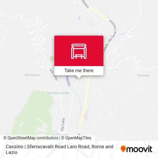 Cassino | Sferracavalli Road Laro Road map