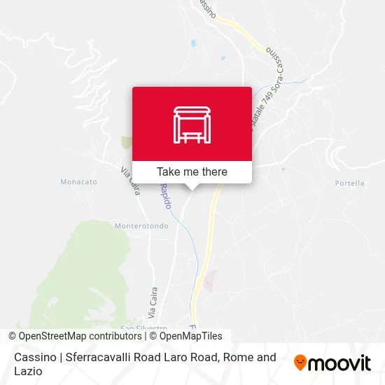 Cassino | Sferracavalli Road Laro Road map
