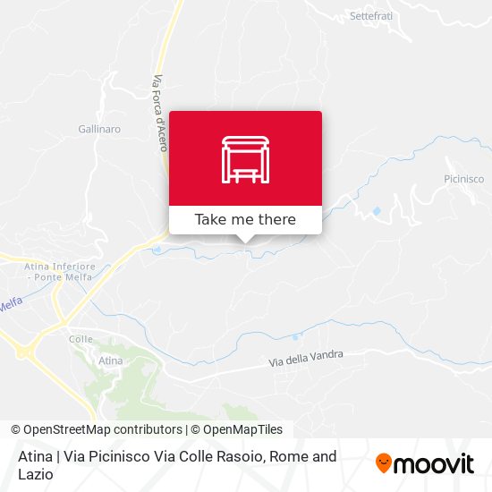 Atina | Via Picinisco Via Colle Rasoio map