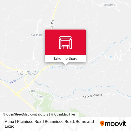 Atina | Picinisco Road Rosanisco Road map