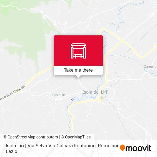 Isola Liri | Via Selva Via Calcara Fontanino map