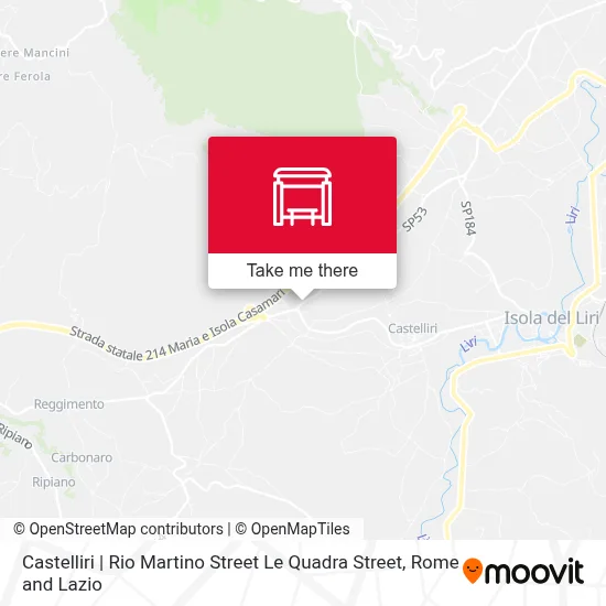 Castelliri | Rio Martino Street Le Quadra Street map