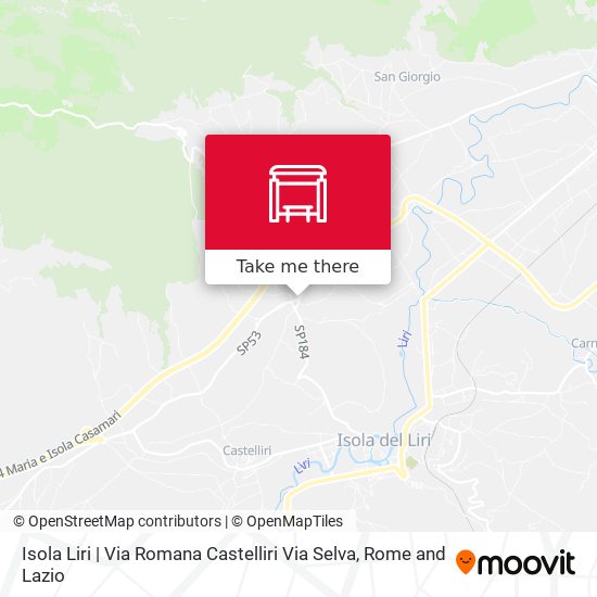Isola Liri | Via Romana Castelliri Via Selva map