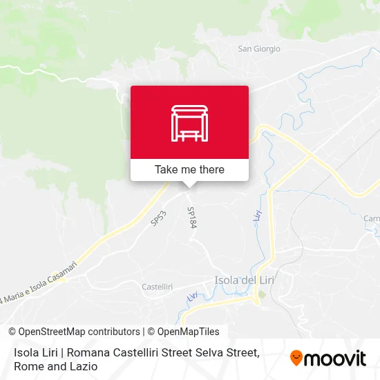 Isola Liri | Romana Castelliri Street Selva Street map