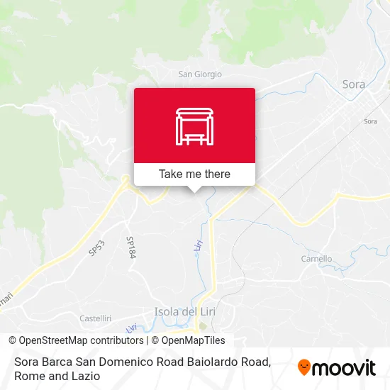 Sora Barca San Domenico Road Baiolardo Road map