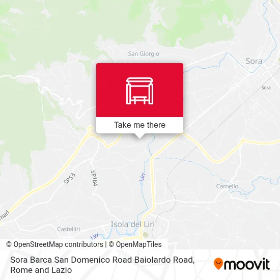 Sora Barca San Domenico Road Baiolardo Road map
