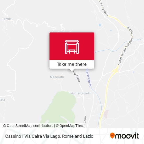 Cassino | Via Caira Via Lago map