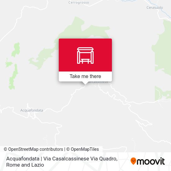 Acquafondata | Via Casalcassinese Via Quadro map
