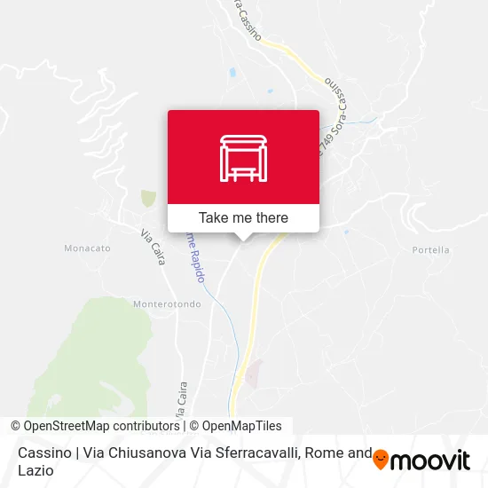 Cassino | Chiusanova Street Sferracavalli Street map