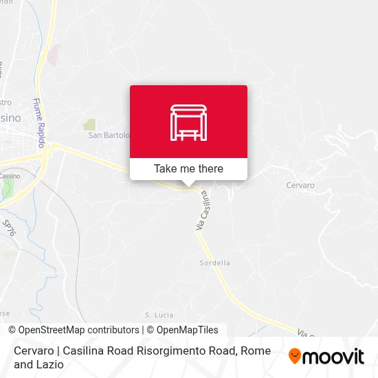 Cervaro | Casilina Road Risorgimento Road map