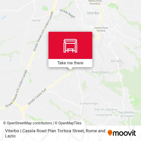 Viterbo | Cassia Road Pian Tortora Street map