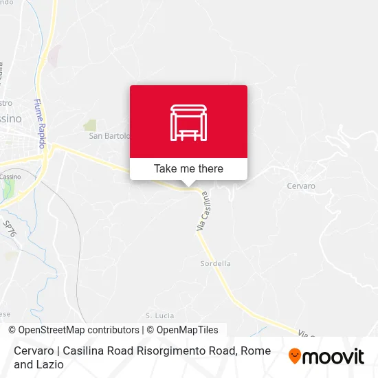Cervaro | Casilina Road Risorgimento Road map