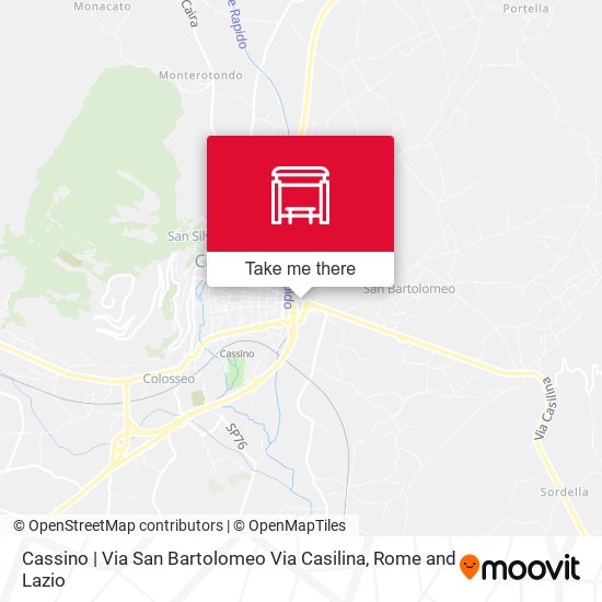 Cassino | Via San Bartolomeo Via Casilina map