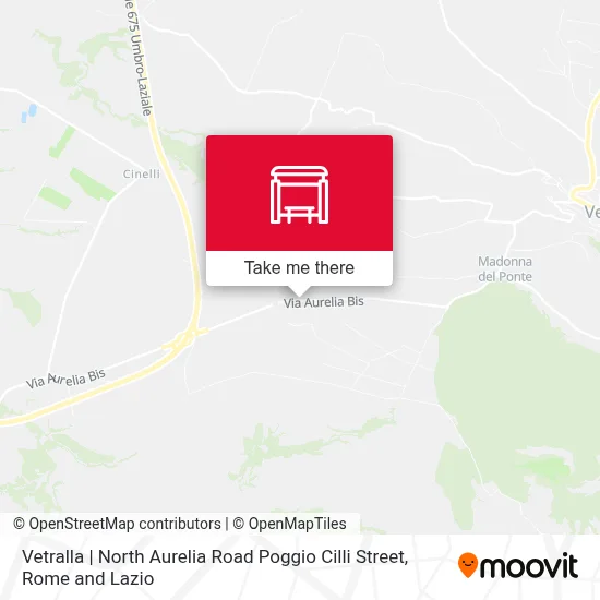 Vetralla | North Aurelia Road Poggio Cilli Street map