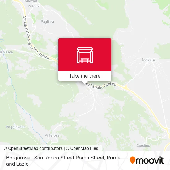 Borgorose | San Rocco Street Roma Street map