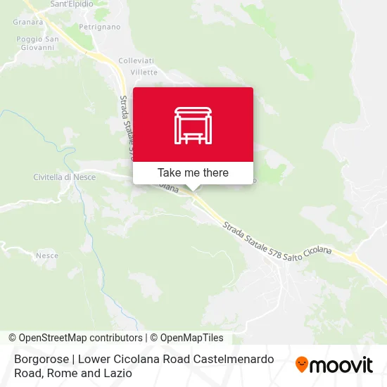 Borgorose | Lower Cicolana Road Castelmenardo Road map