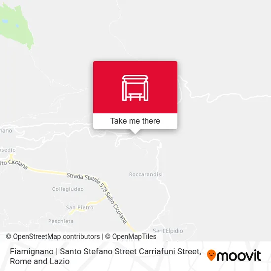 Fiamignano | Santo Stefano Street Carriafuni Street map