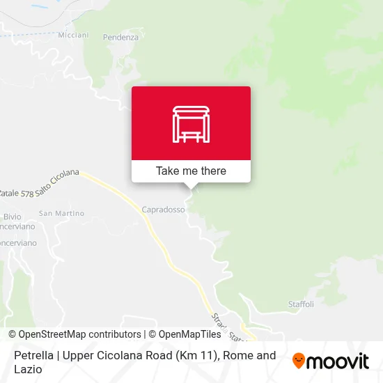 Petrella | Upper Cicolana Road (Km 11) map
