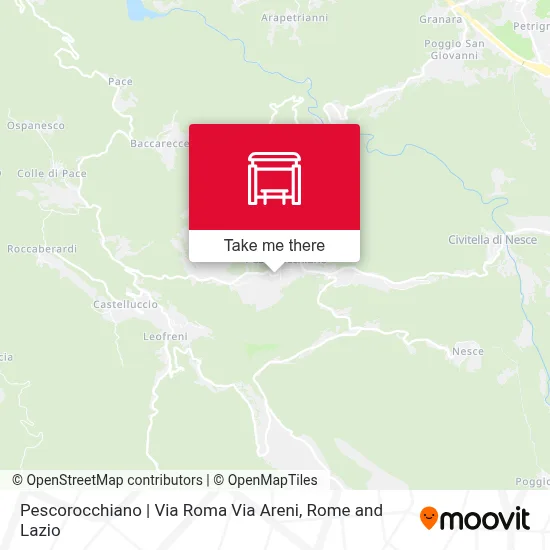 Pescorocchiano | Via Roma Via Areni map