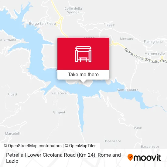 Petrella | Lower Cicolana Road (Km 24) map