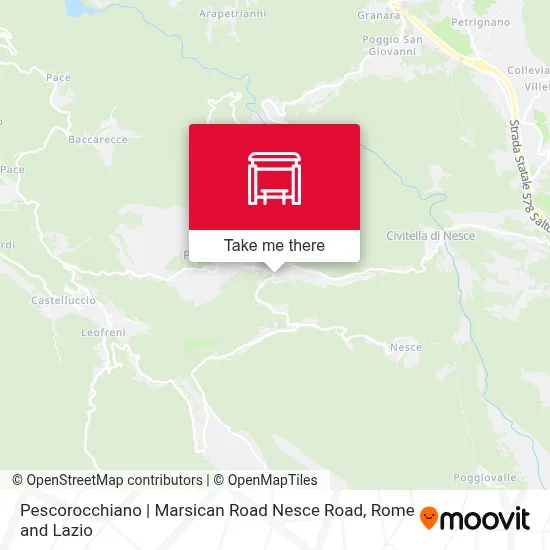 Pescorocchiano | Marsican Road Nesce Road map