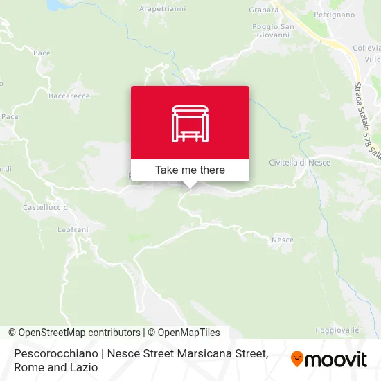 Pescorocchiano | Nesce Street Marsicana Street map