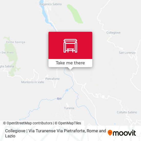 Collegiove | Via Turanense Via Pietraforte map
