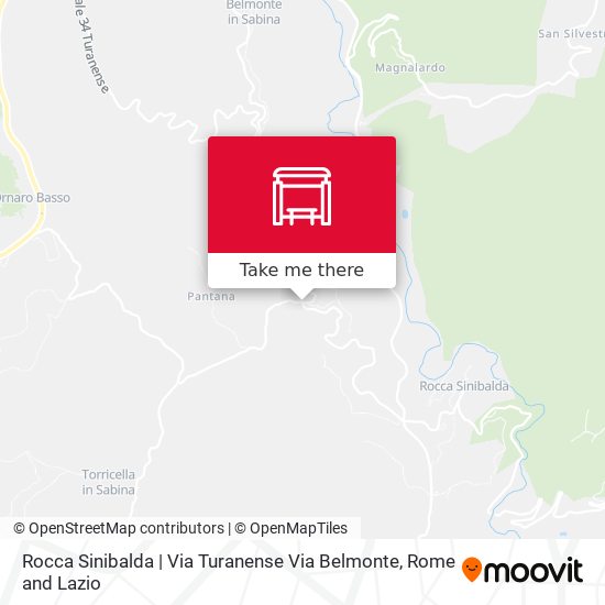 Rocca Sinibalda | Via Turanense Via Belmonte map