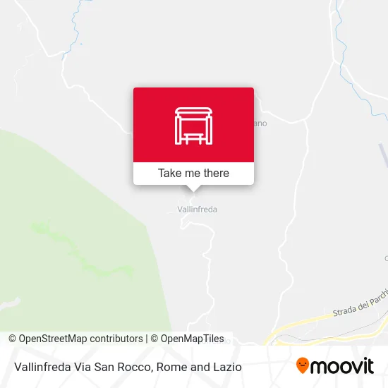 Vallinfreda Via San Rocco map
