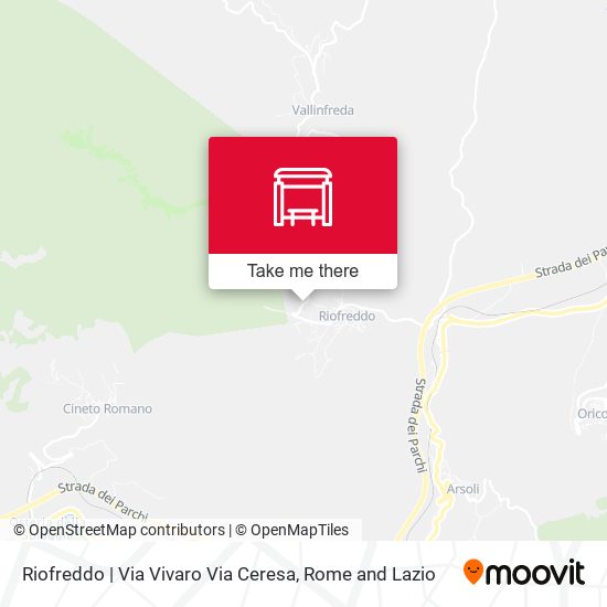 Riofreddo | Via Vivaro Via Ceresa map