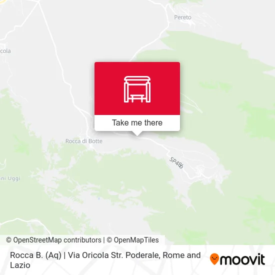 Rocca B. (Aquila) | Oricola Street Rural Road map